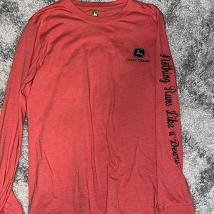 John Deere coral/neon pink shirt